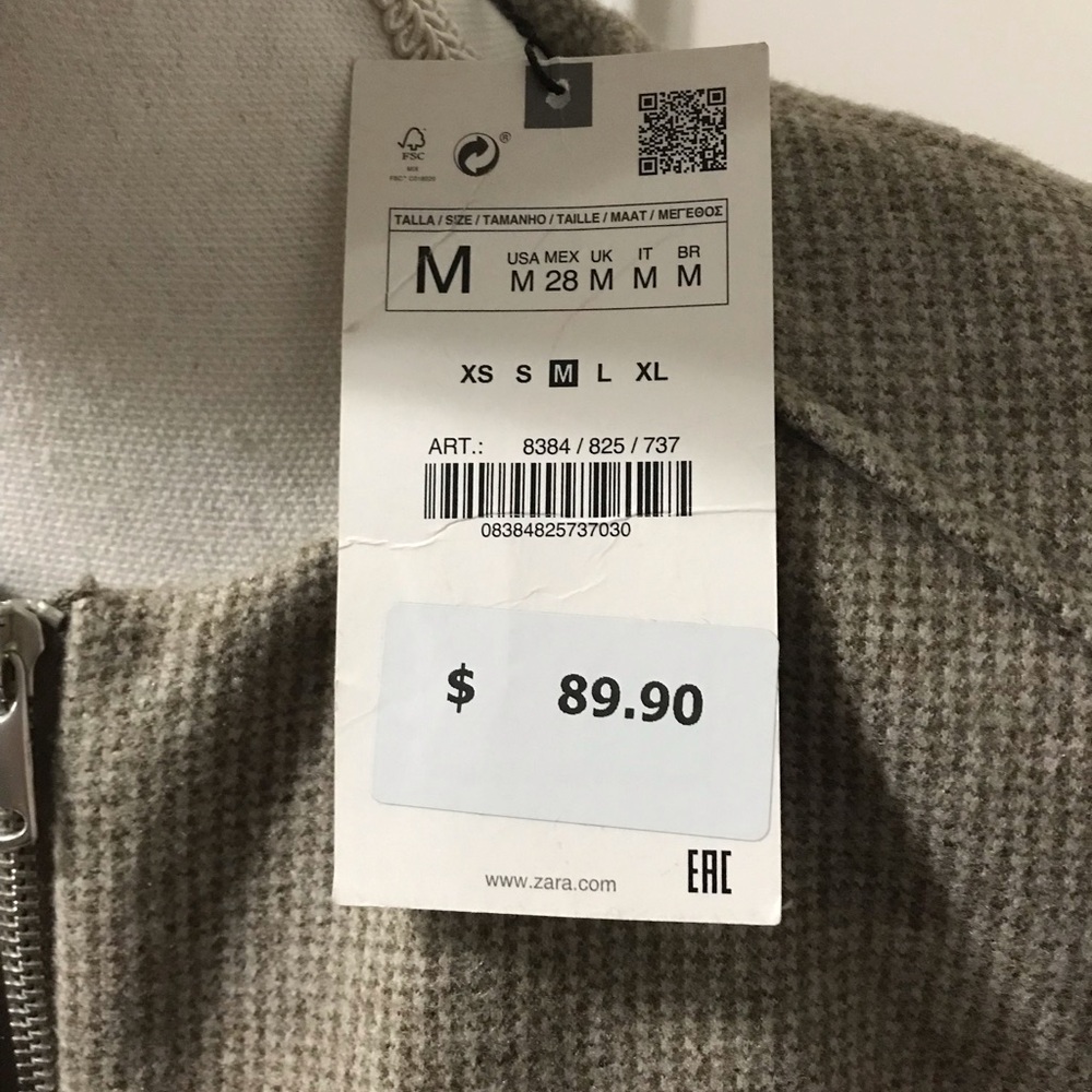 NWT Zara flecked zip front Frock coat - Picture 12 of 16